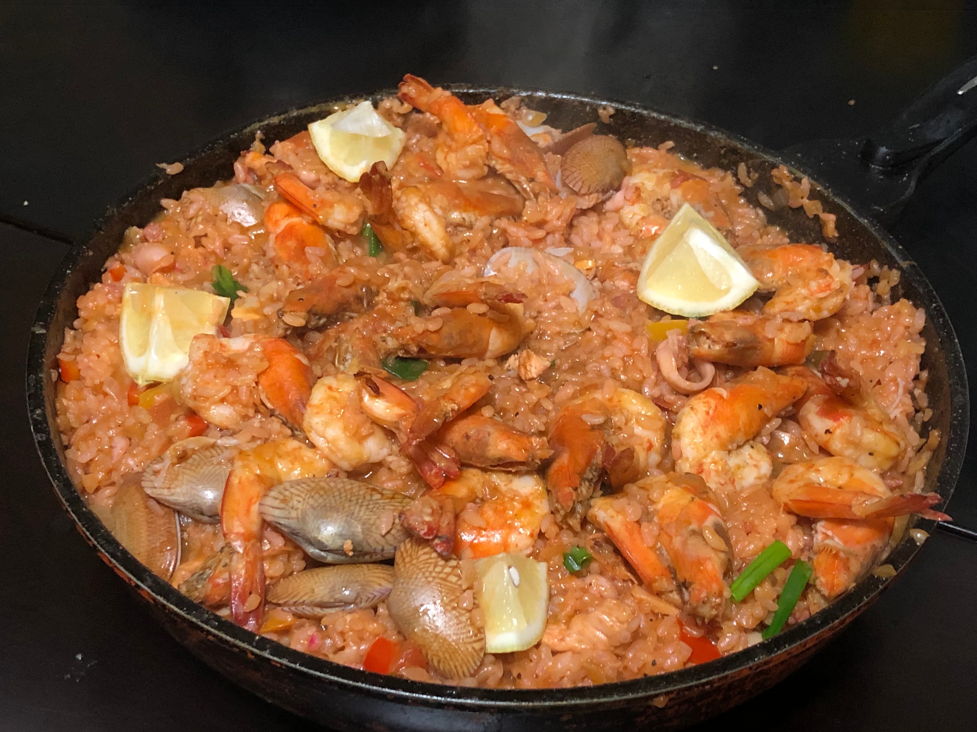 Seafood paella